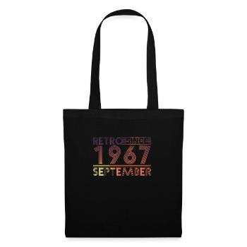 Retro Geburtstag September 1967 - Sunset line - Stoffbeutel - Schwarz - Vorne
