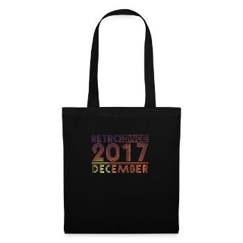 Retro Geburtstag December 2017 - Sunset line - Stoffbeutel - Schwarz - Vorne