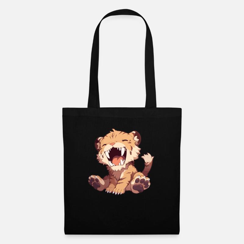 Saber-Toothed Tiger Säbelzahntiger - Stoffbeutel - Schwarz