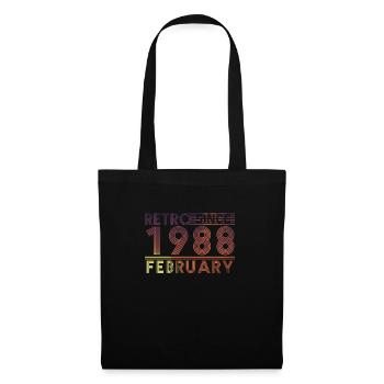 Retro Birthday February 1988 - Sunset line - Tote Bag - black - Front