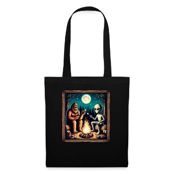 Bigfoot avec extraterrestre au feu de camp - Sac en tissu - noir - Devant