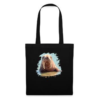 Walrus Walrosse Walross - Stoffbeutel - Schwarz - Vorne