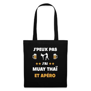 Ich kann kein Muay Thai Aperitif Geschenk haben - Stoffbeutel - Schwarz - Vorne