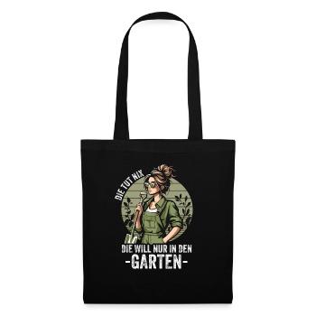 Garten Geschenk Gärtnerin Geburtstag Geschenk - Stoffbeutel - Schwarz - Vorne