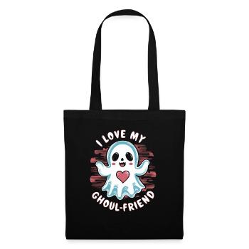 J’aime mon ami goule mignon fantôme Halloween - Sac en tissu - noir - Devant