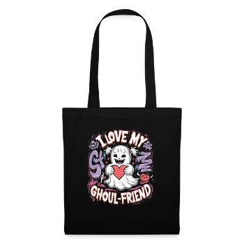 I Love My Ghoul-Friend Cute Ghost Halloween - Tote Bag - black - Front