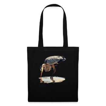 Heron Reiher - Stoffbeutel - Schwarz - Vorne