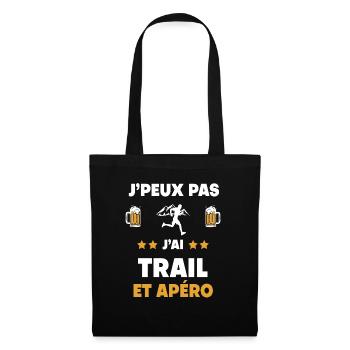 je peux pas j'ai trail apéro cadeau - Sac en tissu - noir - Devant