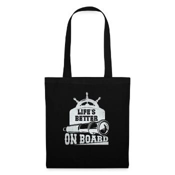 Boat Captain Funny Boat Sailing Lake Boater - Tote Bag - black - Front