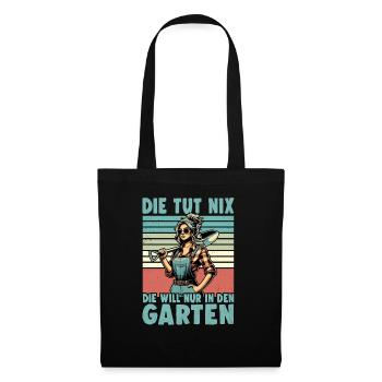 Garten Geschenk Gärtnerin Geburtstag Geschenk - Stoffbeutel - Schwarz - Vorne