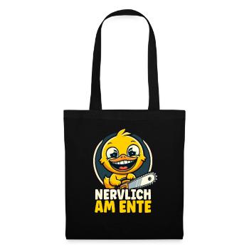 Stress Gestresst Nerven Arbeit Geschenk Spruch - Stoffbeutel - Schwarz - Vorne