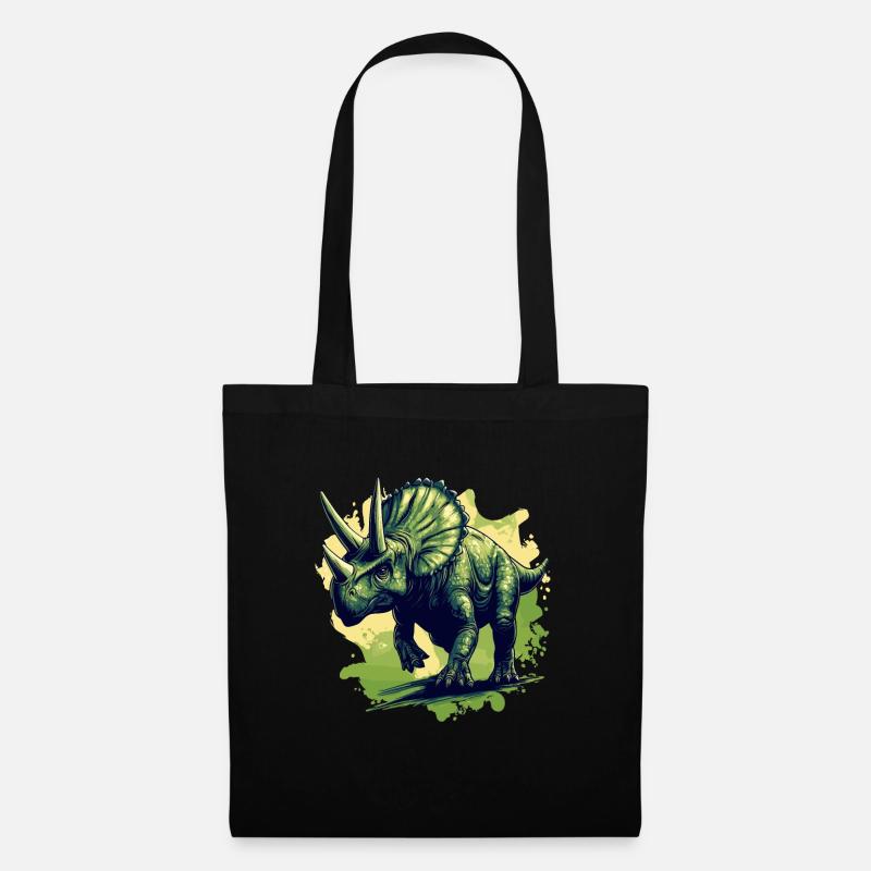 Triceratops in action - Stoffbeutel - Schwarz