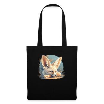 Fennec Fox Fenneks Fennek - Stoffbeutel - Schwarz - Vorne