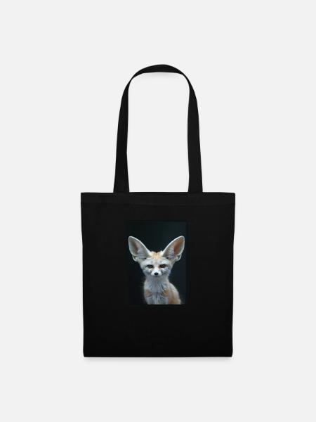 Fennec Fox Fenneks Fennek - Stoffbeutel - Schwarz