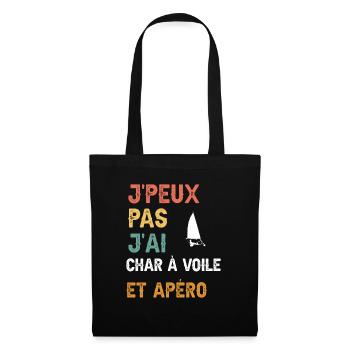 I can't I have sand yachting and vintage aperitif - Tote Bag - black - Front