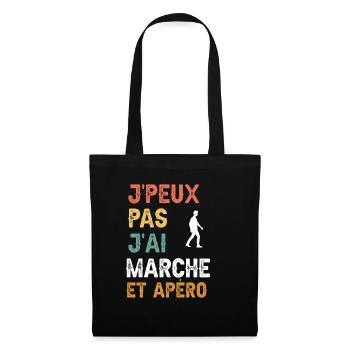 I can't I walked and vintage aperitif - Tote Bag - black - Front