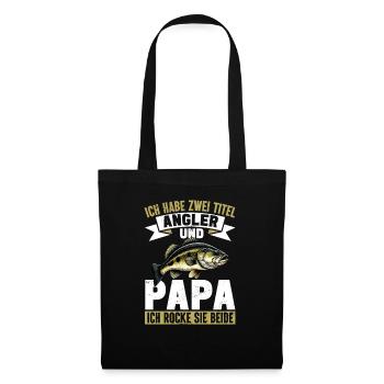 Angler Dad Fishing Rod Funny Father's Day Fisherman - Tote Bag - black - Front