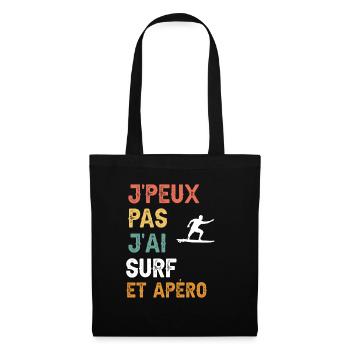 I can't I surf man and vintage aperitif - Tote Bag - black - Front
