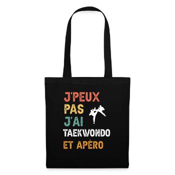 je peux pas j'ai taekwondo et apéro vintage - Sac en tissu - noir - Devant