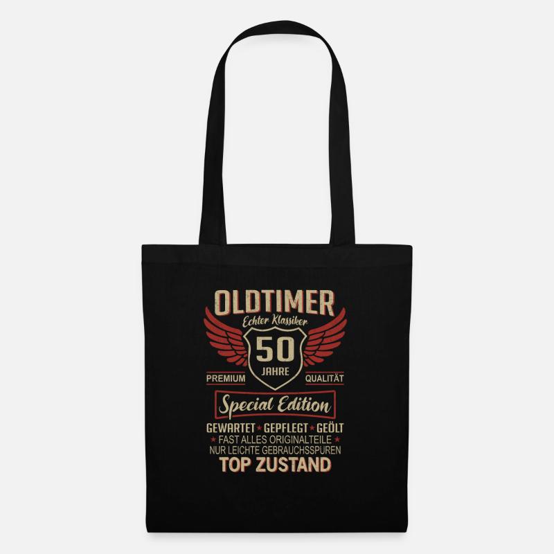 50. Geburtstag 50 Jahre Einzigartiger Oldtimer 50 - Stoffbeutel - Schwarz