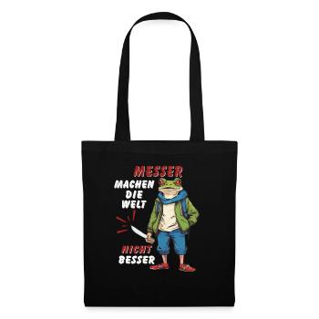 KNIVES DON'T MAKE THE WORLD A BETTER PLACE - Tote Bag - black - Front