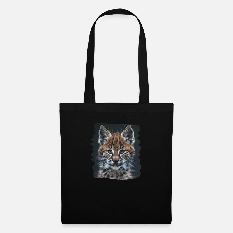 Lynx Luchse Luchs - Stoffbeutel - Schwarz