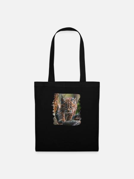 Lynx Luchse Luchs - Stoffbeutel - Schwarz