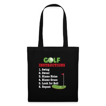 Golf Instructions - Funny Golf Lover Golfer - Tote Bag - black - Front