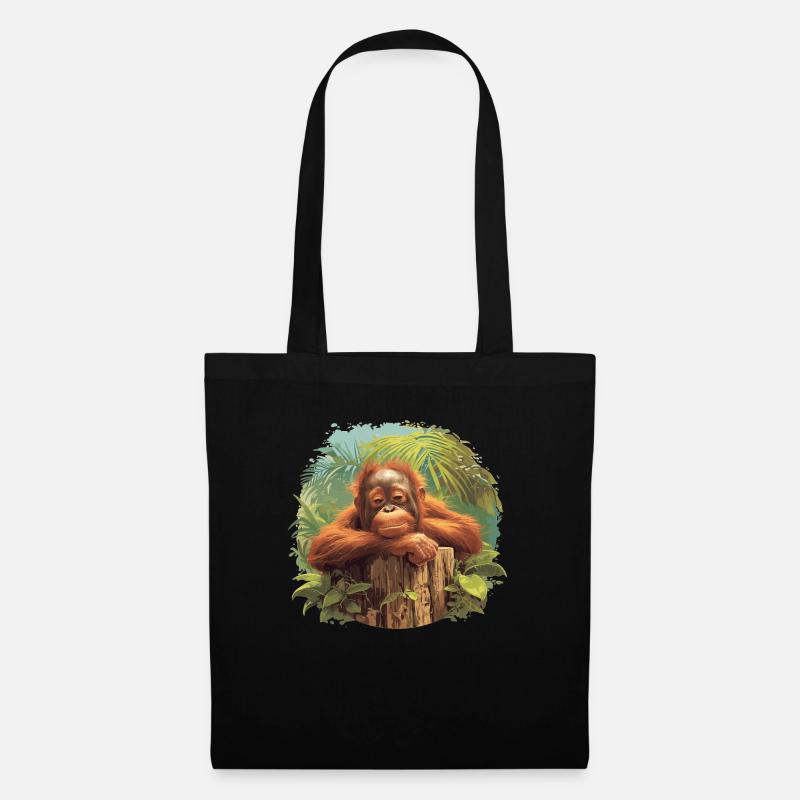 Orangutan Orang-Utans Orang-Utan - Stoffbeutel - Schwarz