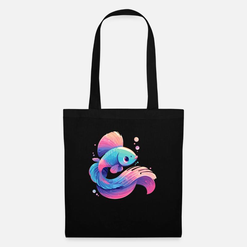 Bettas Betta Fisch Betta - Stoffbeutel - Schwarz