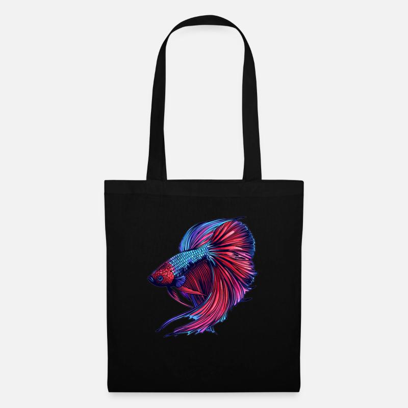 Bettas Betta Fisch Betta - Stoffbeutel - Schwarz