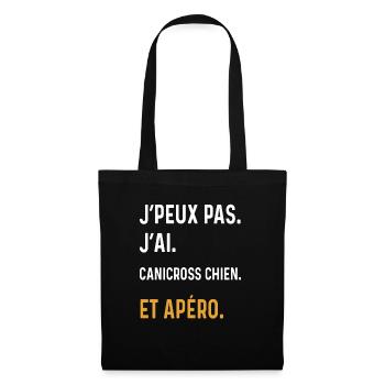 j'peux pas j'ai canicross chien apéro humour - Sac en tissu - noir - Devant
