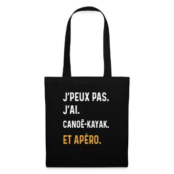 j'peux pas j'ai canoë kayak apéro humour - Sac en tissu - noir - Devant