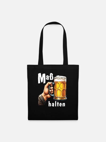 BIERKRUG Maß halten - Stoffbeutel - Schwarz
