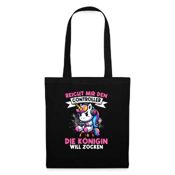Elle me tend la manette, la reine veut jouer - Sac en tissu - noir - Devant