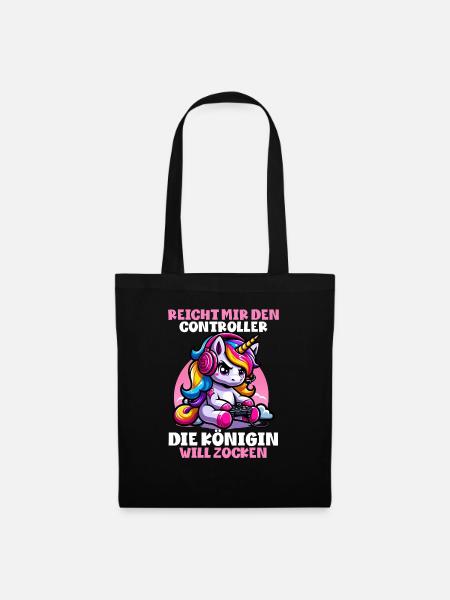 Reicht mir den Controller die Königin will zocken - Stoffbeutel - Schwarz