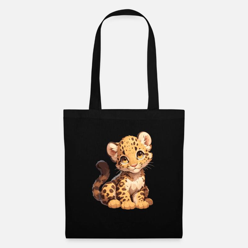 Leoparden Leopard - Stoffbeutel - Schwarz