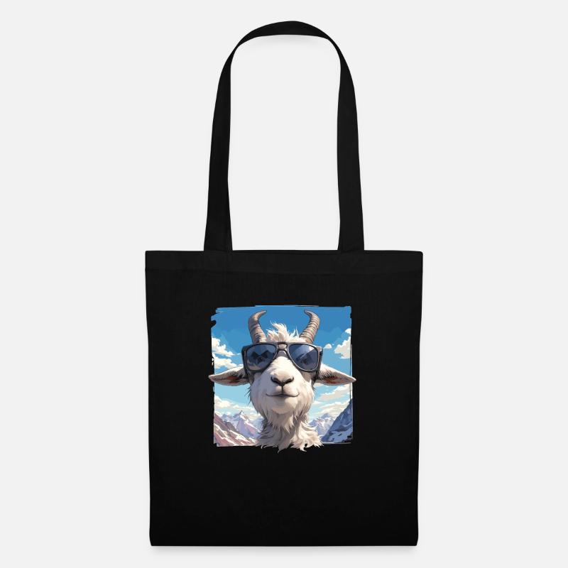 Alpine Goat Bergziegen Bergziege - Stoffbeutel - Schwarz