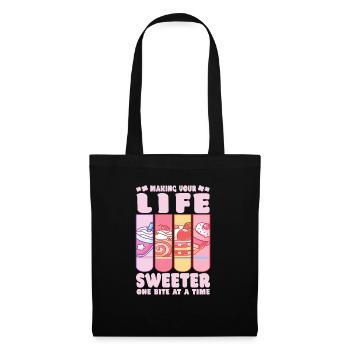 Pastry Lover Making Life Swerter Cute Gift - Stoffbeutel - Schwarz - Vorne