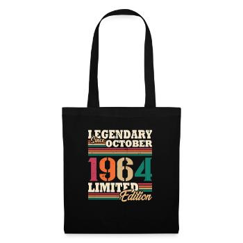 Vintage 1964 Octobre Cadeau Anniversaire Rétro - Sac en tissu - noir - Devant