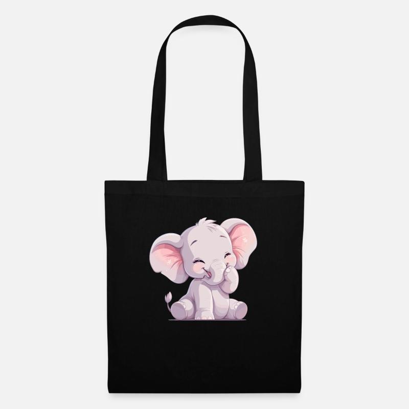 Elephant Elefanten Elefant - Stoffbeutel - Schwarz