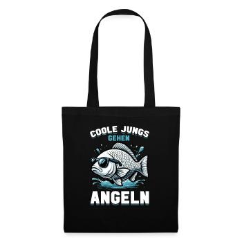 Pêcheur Canne à pêche Drôle Pêcheur Hobby Pêcheur - Sac en tissu - noir - Devant
