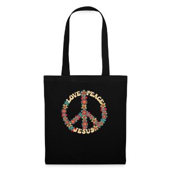 Amour paix jésus chrétien hippie jésus-christ - Sac en tissu - noir - Devant