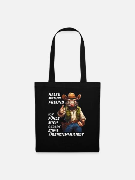 HALTE AUF MEIN FREUND ÜBERSTIMMULIERT - Stoffbeutel - Schwarz