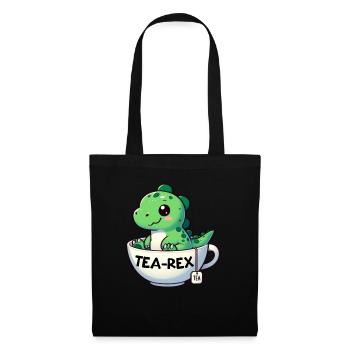 Tee Rex Dinosaurier Liebhaber T-Rex Tea Tasse - Stoffbeutel - Schwarz - Vorne