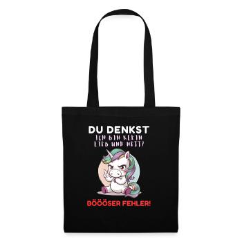 Licorne Tshirt Drôle Drôle Humour Femmes Mignon - Sac en tissu - noir - Devant