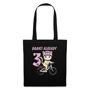 VÉLO CHAT BAAM !! DÉJÀ TROIS - Sac en tissu - noir - Devant