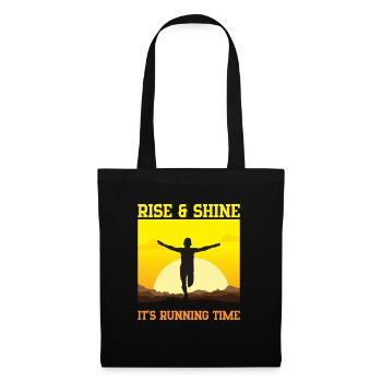 Running Rise & Shine Marathon Runner Gift - Stoffbeutel - Schwarz - Vorne
