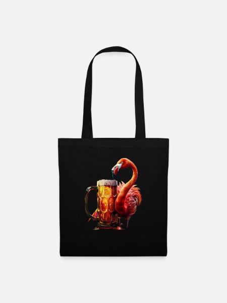 Flamingo - Stoffbeutel - Schwarz