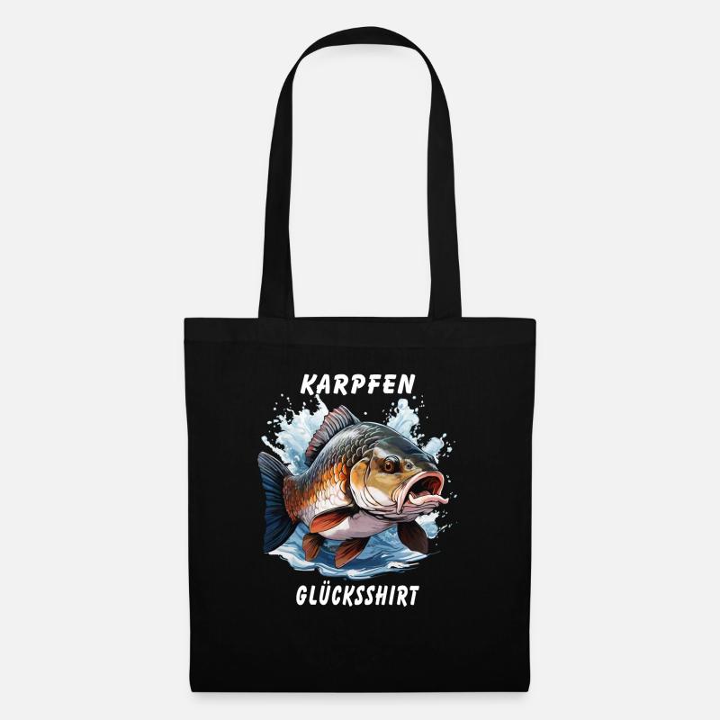 KARPFEN GLÜCKSSHIRT - Stoffbeutel - Schwarz